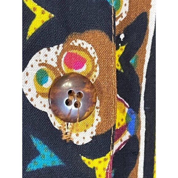 Mic Fashion Dress Women M Brown Tribal Maxi Colorful Floral Striped Boho Western - Picture 4 of 14